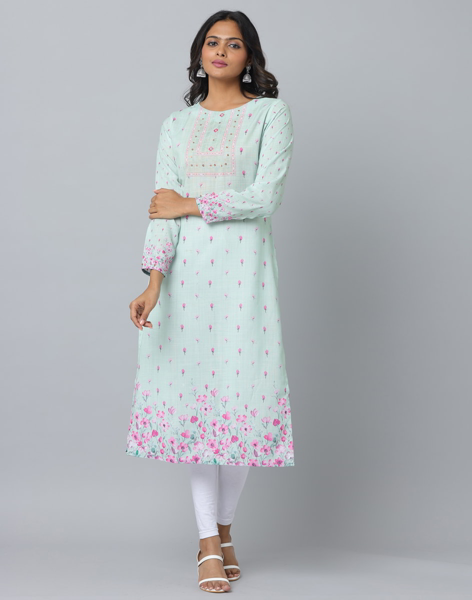 Full Sleeve Floral Print Kurta