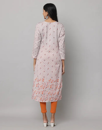 Floral Printed Full Sleeve Straight Cut Kurta