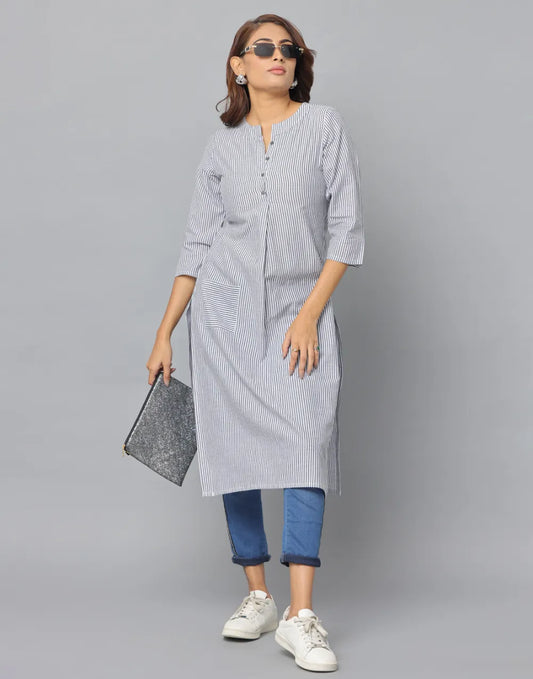 Striped Long Official Kurta