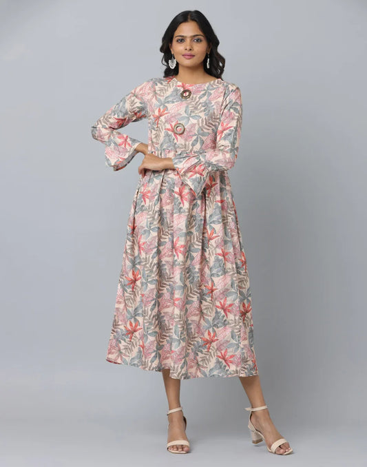 Floral Print Slim Fit Casual Dress