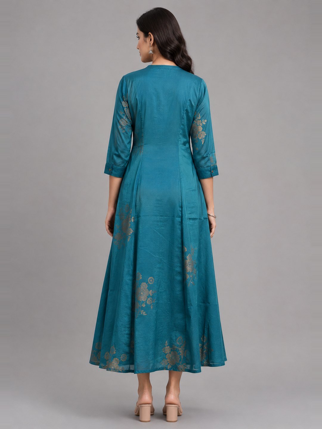 Teal maxi, back view