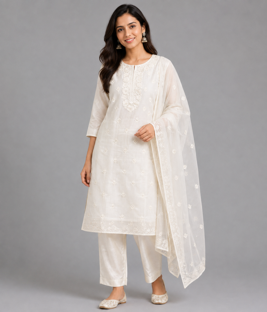 Ivory Chandbagh Chanderi Suit