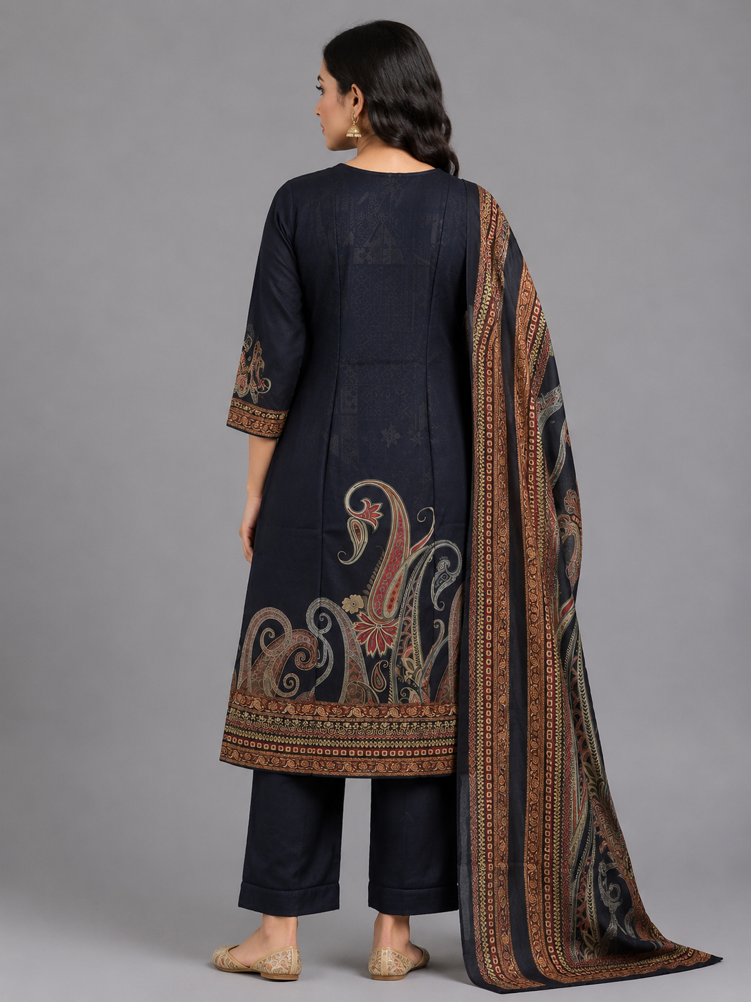 Kashmiri Paisley Noir Suit - Image 2