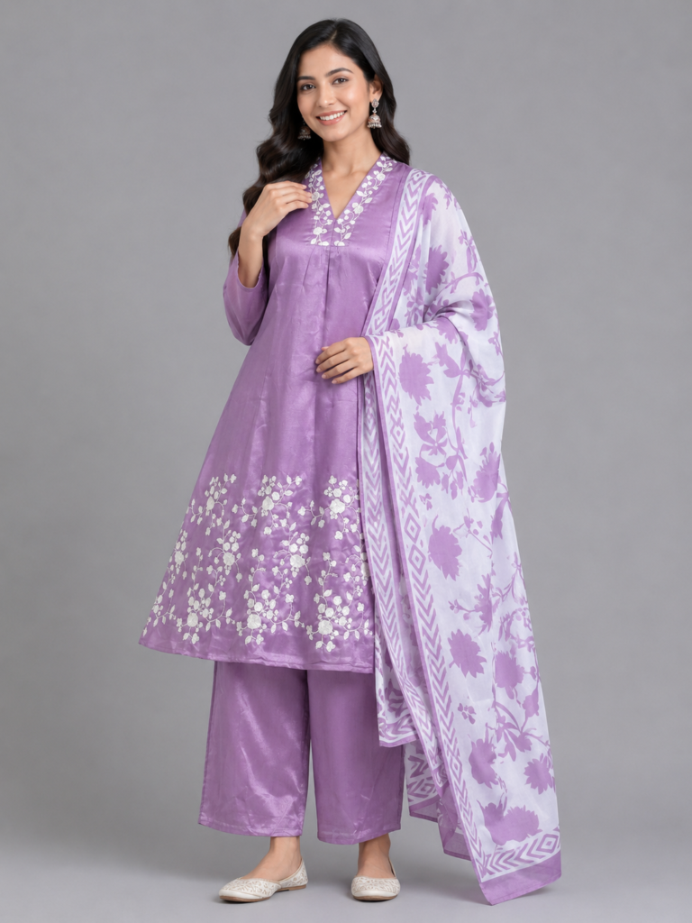 Lilac Vine Silk Suit