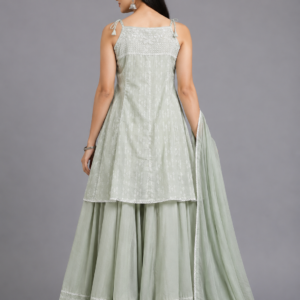 Sage Chandni Sharara Set
