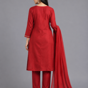 Scarlet Zari Silk Suit
